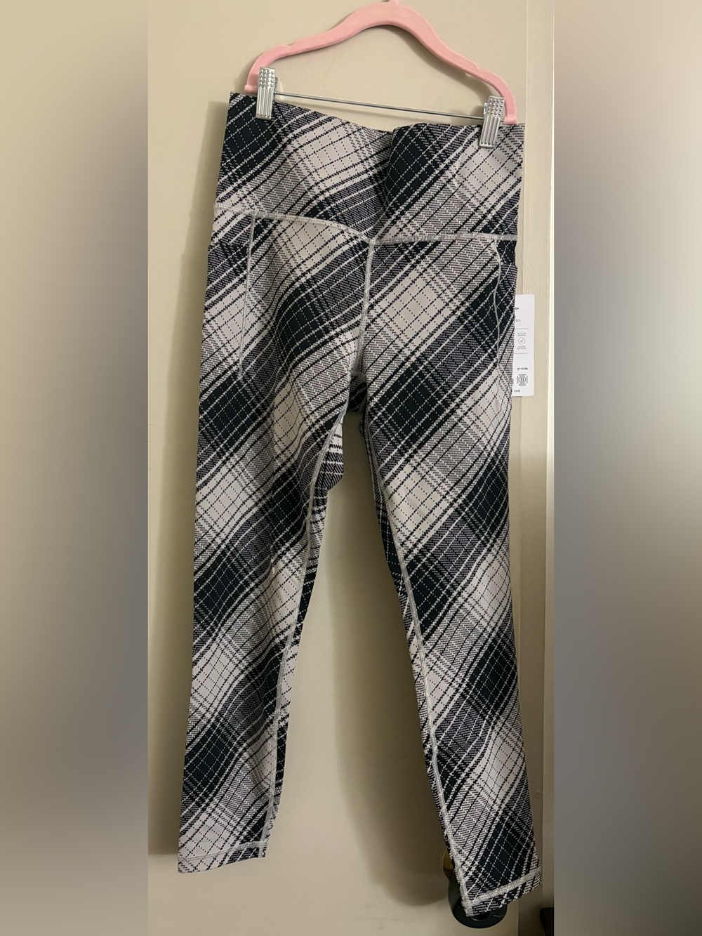 Athleta Black and White Plaid Kids Leggings